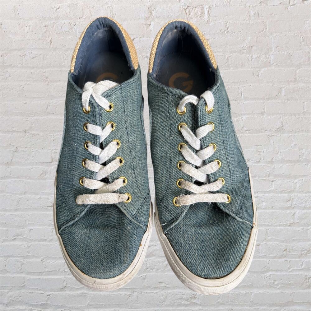 G by Guess Denim Sneakers Women’s 8.5 Blue Lace Up‎ Casual Shoes